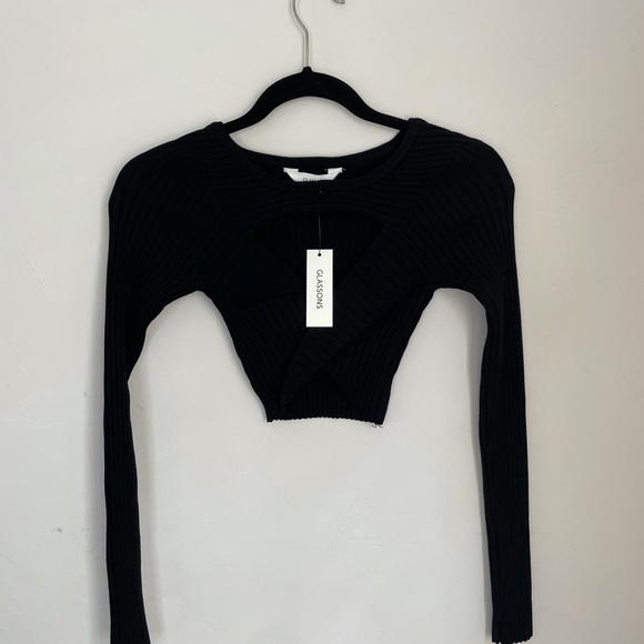 Glassons Tops Glassons Reversible Twist Front Knit Long Sleeve